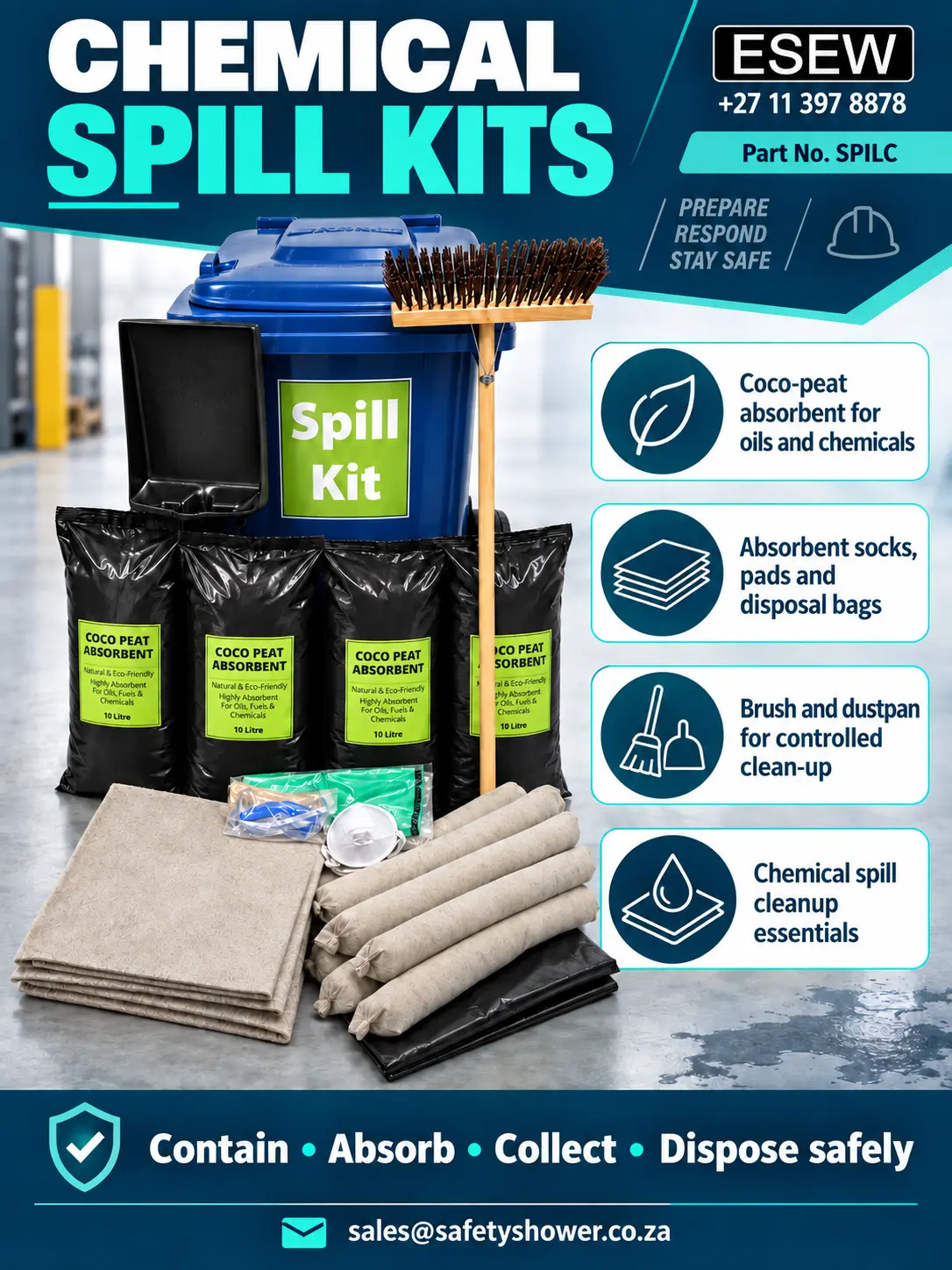 Chemical spill kits summary infographic